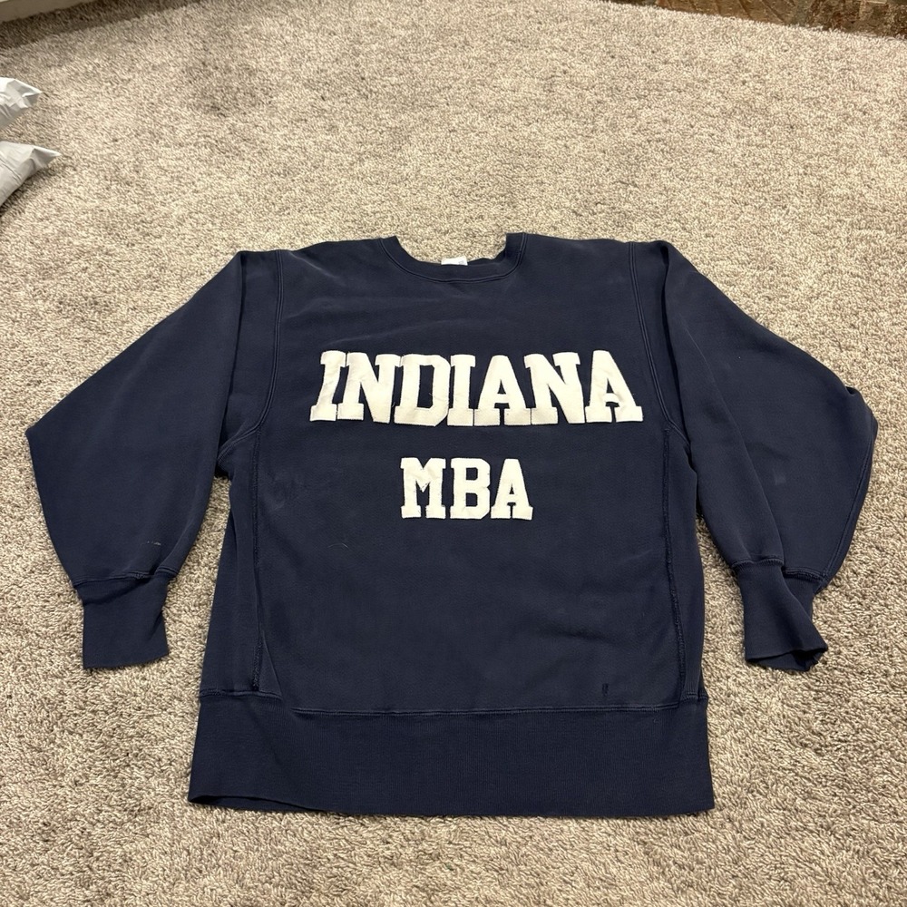 Vintage Indiana University Hoosiers Sweatshirt Large Champion Reverse Weave USA
